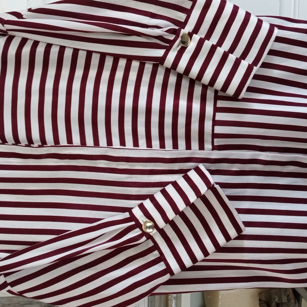 Striped Brown and White Shirt